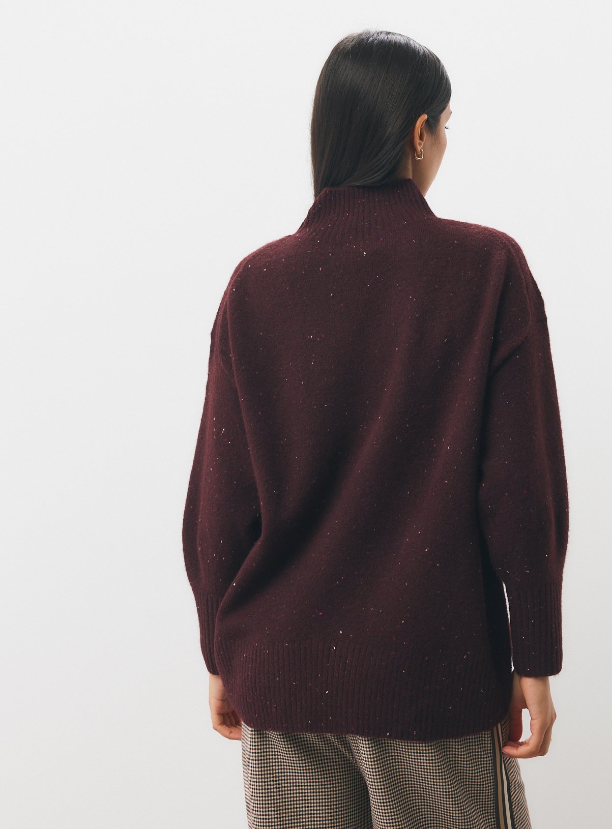 Dark Red High Neck Oversized Jumper XL - Image 4 thumbnail